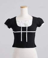 【予約　5/15発送】ヨークレースレイヤード風トップス【SD】