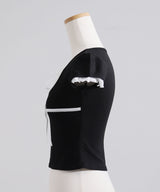 【予約　5/15発送】ヨークレースレイヤード風トップス【SD】