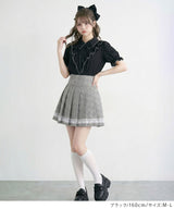 【予約　5/1発送】上品大人フリル半袖シャツブラウス【SD】