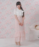 【まとめ買い対象】【予約　6/25発送】ドットチュールレースフリルマーメイド浴衣3点セット【大きいサイズあり】【SD】