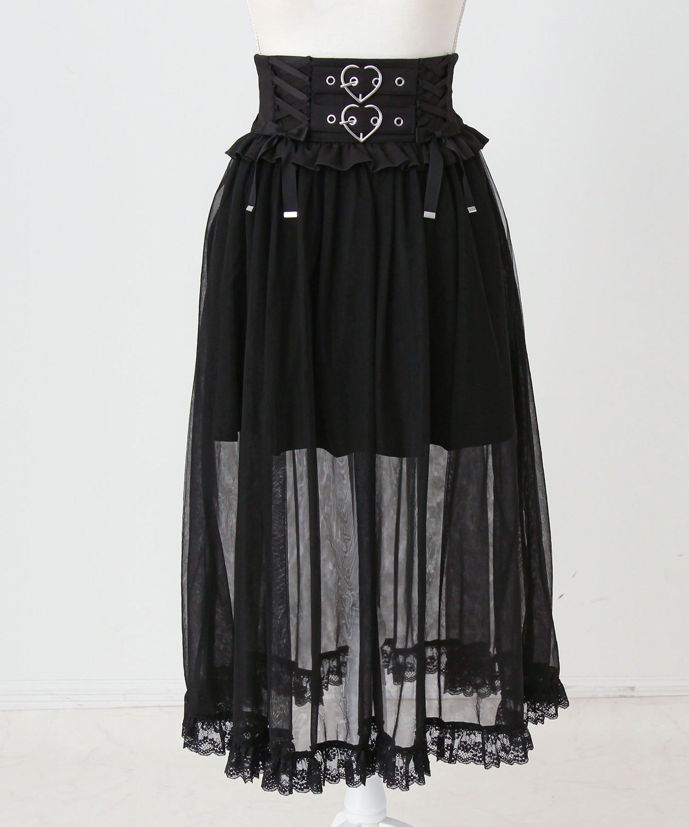 新品★チュールスカート付きベルト★オーロラストーン★伸縮★各種ダンス★パーティー 予約 7/9発送】ハートベルトレースアップチュールスカート