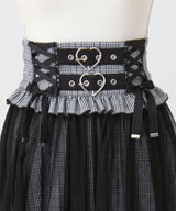 【予約　7/9発送】ハートベルトレースアップチュールスカート