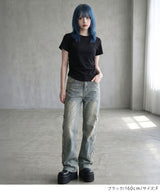 脇シャーリング半袖Tシャツ/カットソー