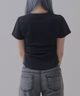 脇シャーリング半袖Tシャツ/カットソー