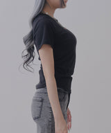 脇シャーリング半袖Tシャツ/カットソー
