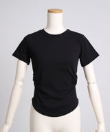 脇シャーリング半袖Tシャツ/カットソー