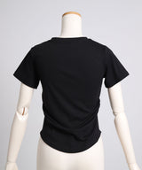 脇シャーリング半袖Tシャツ/カットソー
