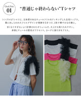 【感謝祭セール対象】チュールフリルTシャツ