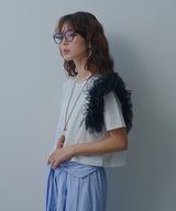 【感謝祭セール対象】チュールフリルTシャツ