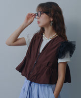 【感謝祭セール対象】チュールフリルTシャツ