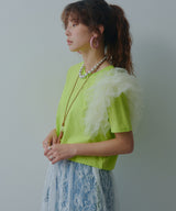 【感謝祭セール対象】チュールフリルTシャツ
