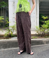 パッチワーク風総刺繍シアーパンツ