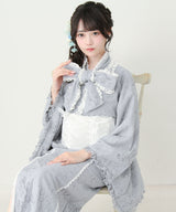 【まとめ買い対象】【予約　6/25発送】3wayボウタイリボンお嬢様レース浴衣【SD】