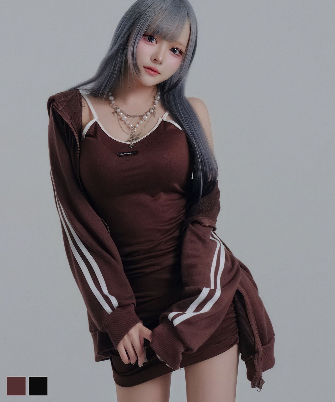 キャミワンピ×ゆるパーカーセットアップ – レディースファッション通販