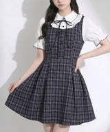 バックリボンフレアジャンスカワンピース【大きいサイズあり】