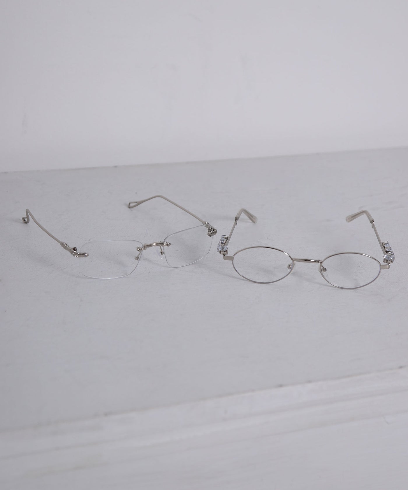 ビジュー メガネ クリアレンズ / ユニセックス 伊達眼鏡 オーバル 平成