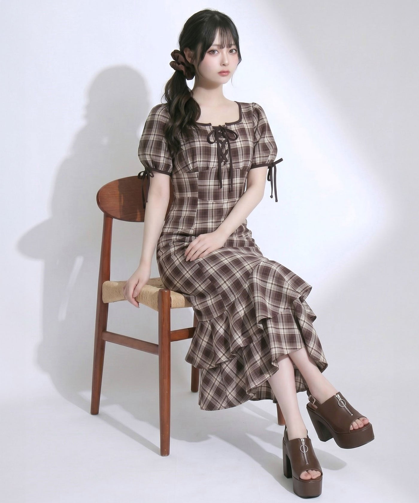 夢展望　DearMyLoveRose レースアップアシメマーメイドワンピース 記念セール9/17 11時まで】レースアップアシメマーメイドワンピース