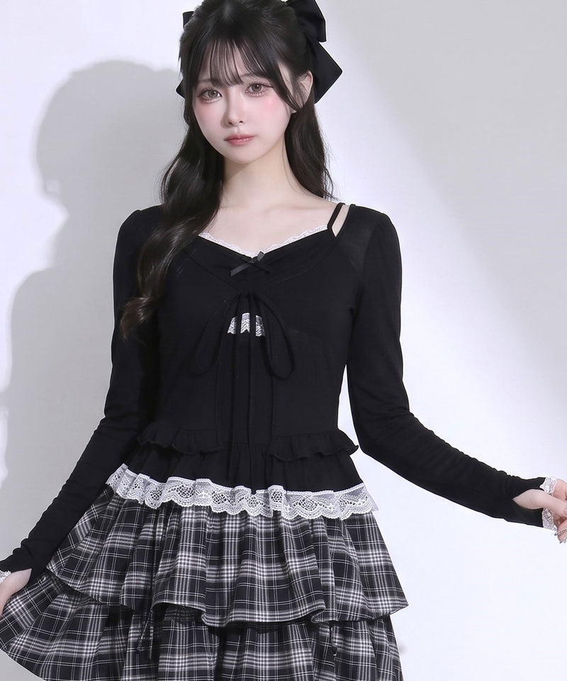 未使用(11) yukiko kimijima ジャガード織りフリルボレロ フリルキャミソール×ボレロカーディガンセット【大きいサイズあり
