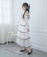 【8/27 11時より発売】2wayシアードットティアードロングワンピース