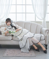 【8/27 11時より発売】2wayシアードットティアードロングワンピース