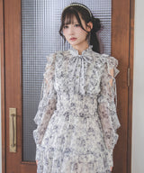 【予約　9/16発送】プチハイネックティアードロングワンピース【大きいサイズあり】【SD】