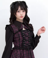 【予約　9/14発送】ピアス風十字架ファスナーレースアップワンピース【SD】