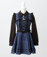 【予約　9/14発送】ピアス風十字架ファスナーレースアップワンピース【SD】
