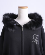 【予約　10/22発送】2wayファー付きオーバーサイズ裏毛パーカー【大きいサイズあり】