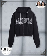 【予約　9/29発送】【ALIBURA】ラメロゴWジップコンパクトパーカー/レディース