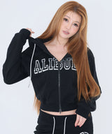 【予約　9/29発送】【ALIBURA】ラメロゴWジップコンパクトパーカー/レディース
