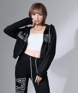 【予約　9/29発送】【ALIBURA】ラメロゴWジップコンパクトパーカー/レディース
