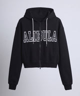 【予約　9/29発送】【ALIBURA】ラメロゴWジップコンパクトパーカー/レディース