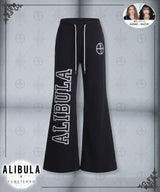 【予約　9/29発送】【ALIBURA】ラメロゴスウェット脚長フレアパンツ/レディース