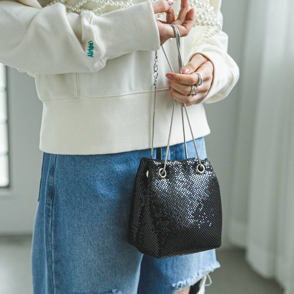 ap retro ショルダーバッグ バッグ スパンコール巾着バッグ