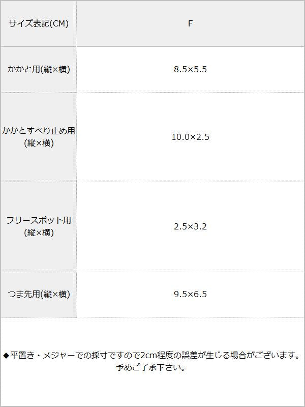 【メール便】選べる4種類 靴用滑り止め用ジェルパッド / サイズ表