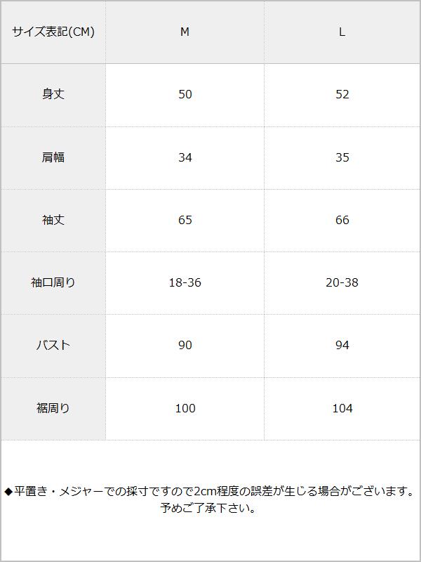 【メール便】レース丸襟シアーブラウス / サイズ表