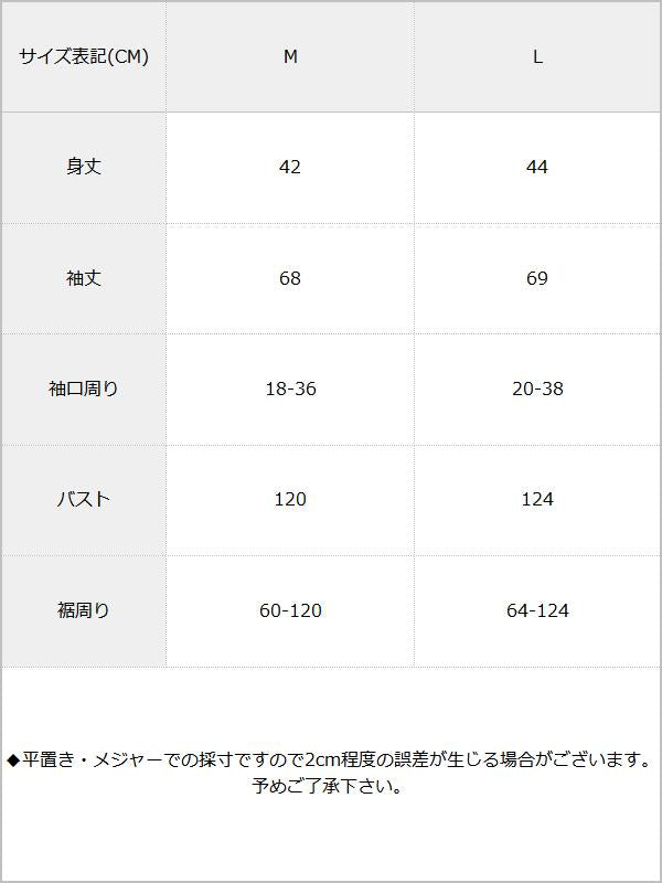 【メール便】シアーヴィンテージライクブラウス / サイズ表