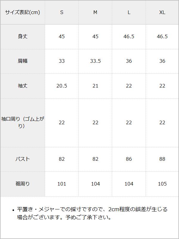 【メール便】ペプラムレースブラウス / サイズ表