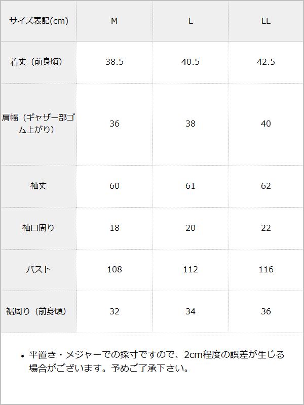 バックリボンオフショルブラウス / サイズ表