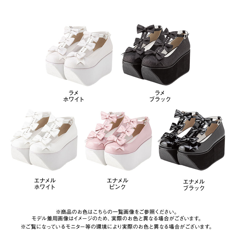 厚底トリプルリボンシューズ – レディースファッション通販の夢展望