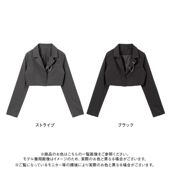 【ゲリラセール対象】デザインホッククロップドジャケット