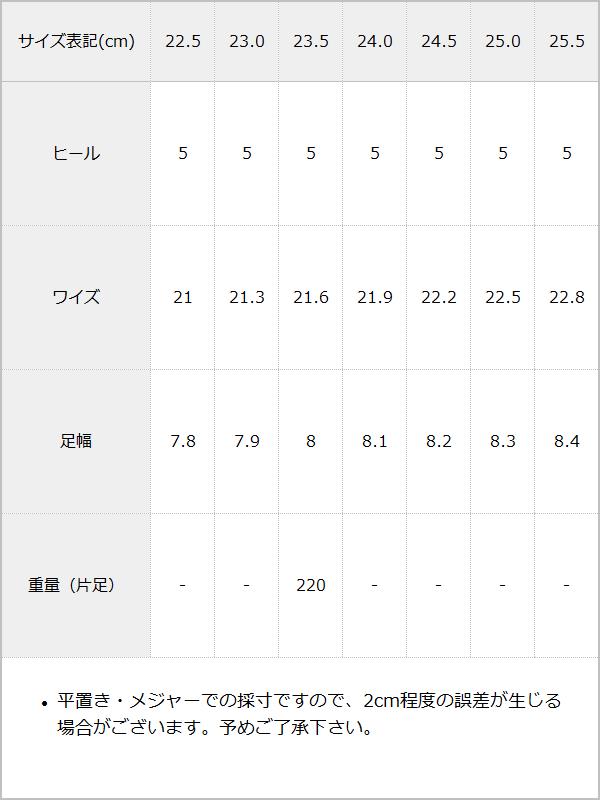 マラボーファーサンダル / サイズ表