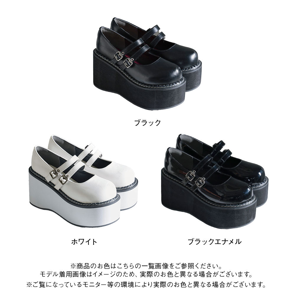 厚底Wストラップサブジラパンプス – レディースファッション通販