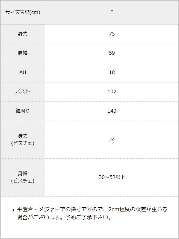【メール便】ビスチェセットチュニックトップス / サイズ表