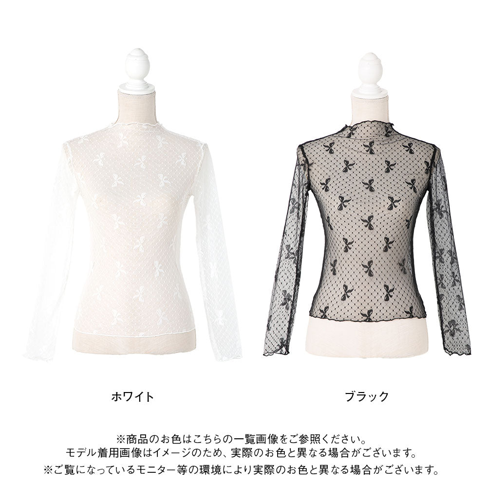 メール便】リボン柄シアートップス – レディースファッション通販の夢