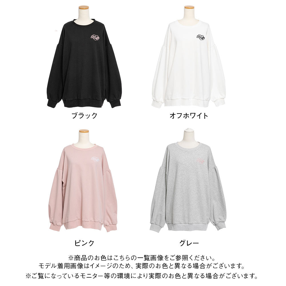 pium ダブルラインオーバーサイズスウェット ピンク piumリボンオーバーサイズスウェット
