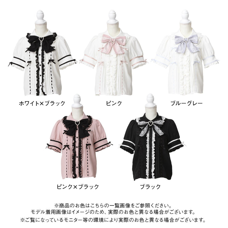 はしごレースリボンフリルブラウス