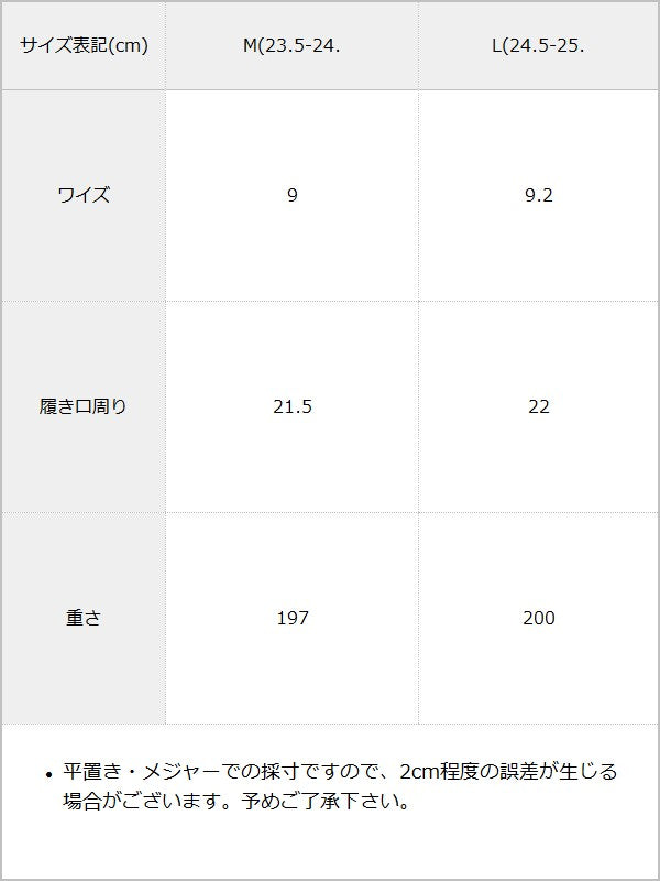 【予約　8/6発送】フェイクスエードメリージェーンスニーカー【SD】 / サイズ表