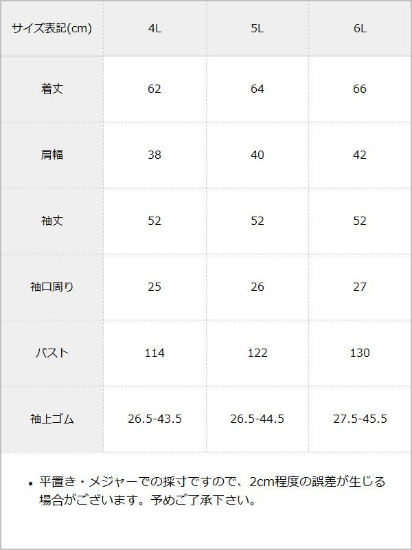 【予約　9/9発送】レースオフショルハートバックルブラウス【SD】 / サイズ表