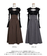 【8/27 11時より発売】デコルテオープンドッキングワンピース【大きいサイズあり】
